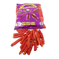 SnackerJack Munchies Hot Chili Lime Rolled Tortilla Chips - Spicy & Tangy Flavor, 3.24 oz Bag - Authentic Mexican Style Snack - SANI-LLC