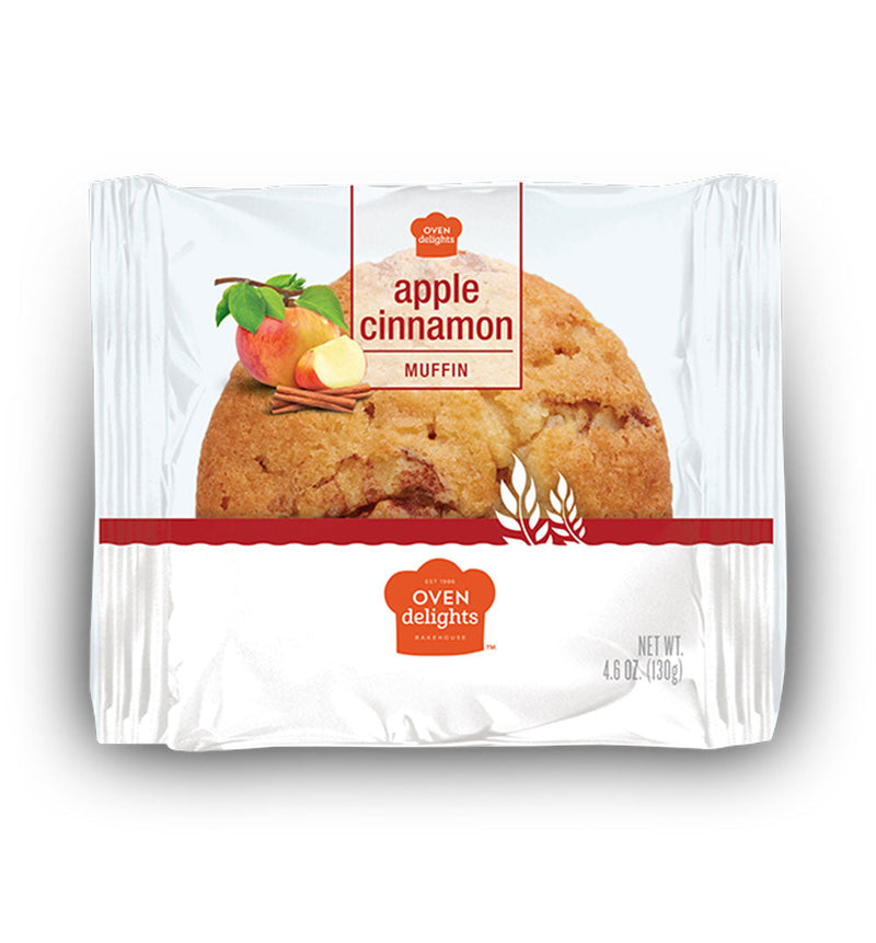 Oven Delights Apple Cinnamon Muffin (4.6 oz) - Packed with Fresh Apples & a Burst of Cinnamon - SANI-LLC