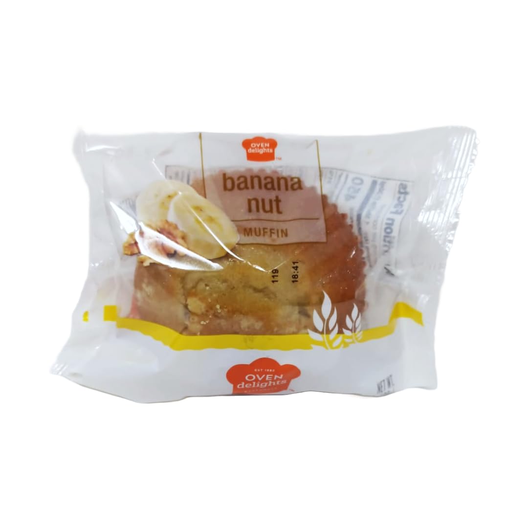Oven Delights Banana Nut Muffins (4.6 oz) Baked with Ripe Bananas & Topped with Walnuts - SANI-LLC