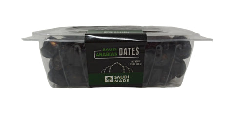 Castle Farms Ajwa Al Madina Dates by SANI-LLC, 800g case of 9, showing fresh, dark, and plump dates in a natural setting.