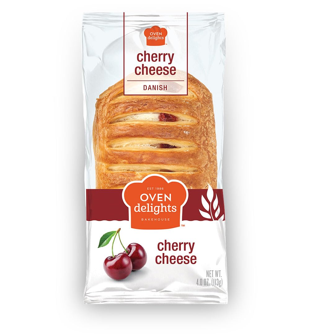 Oven Cherry Cheese Danish Pastries 4oz - Bakery fresh - Breakfast pastries - Real fruit - fruit pastries - perfectly cooked - taste simply fresher - SANI-LLC