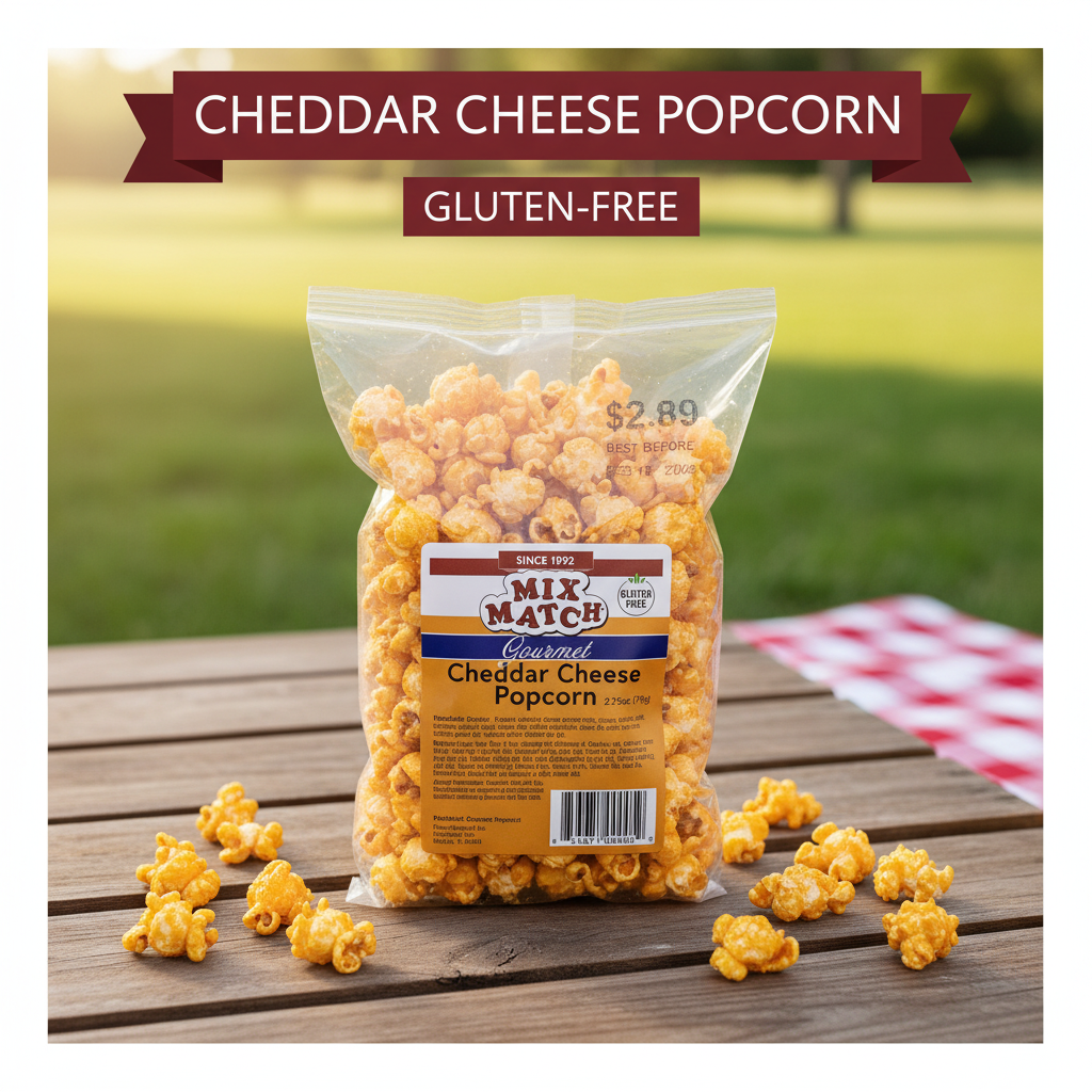 Mix Match Gourmet Cheddar Cheese Popcorn 2.75oz | Gluten-Free Savory Snack
