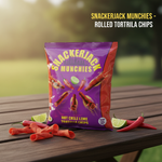 Snacker Jack Munchies Hot Chili Lime Rolled Tortilla Chips - Spicy & Tangy Flavor, 3.24 oz Bag - Authentic Mexican Style Snack