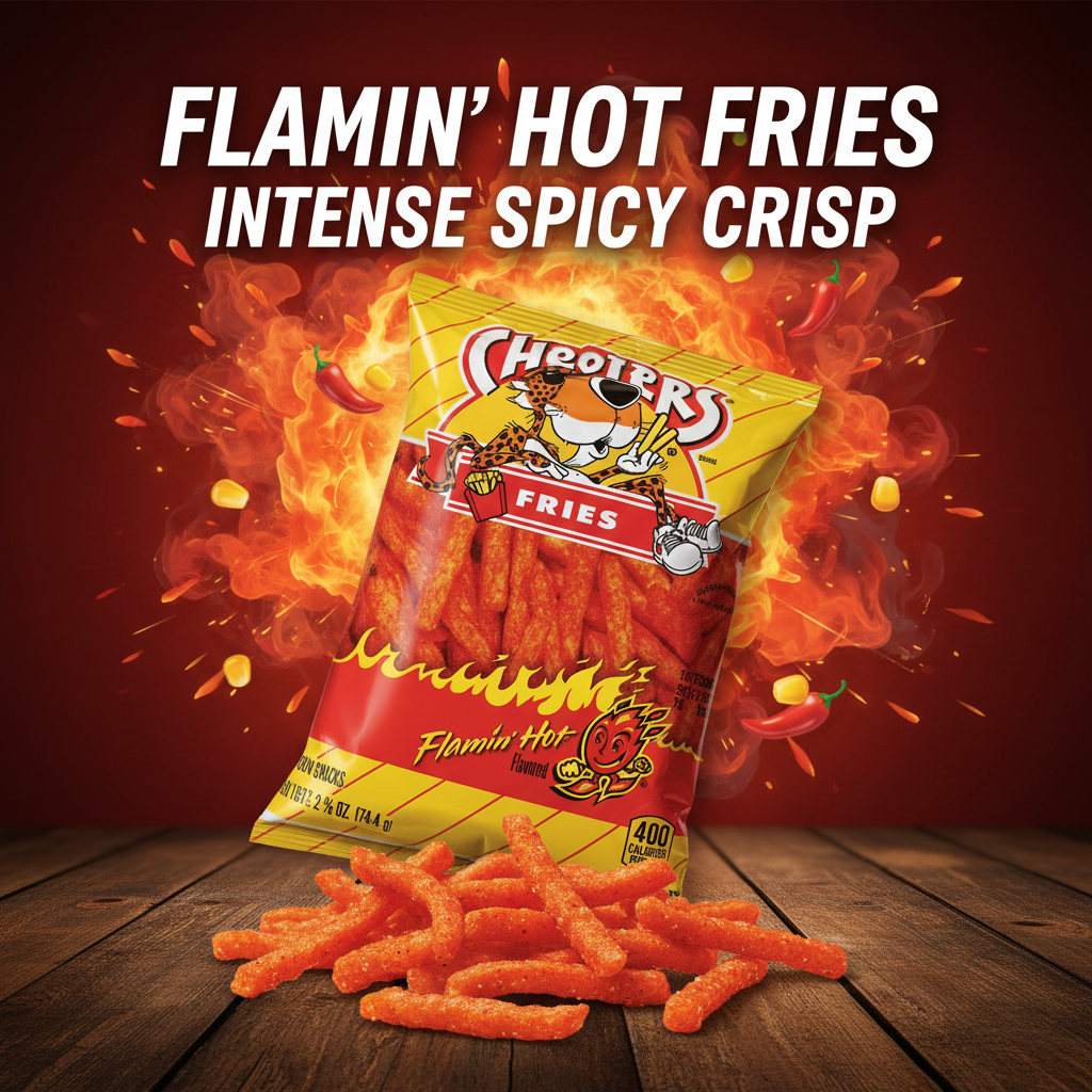 Cheetos Flamin' Hot Fries 74.4g Bag Intense Spicy Flavor Crispy Corn Snack Perfect for Snacking Anytime - SANI-LLC