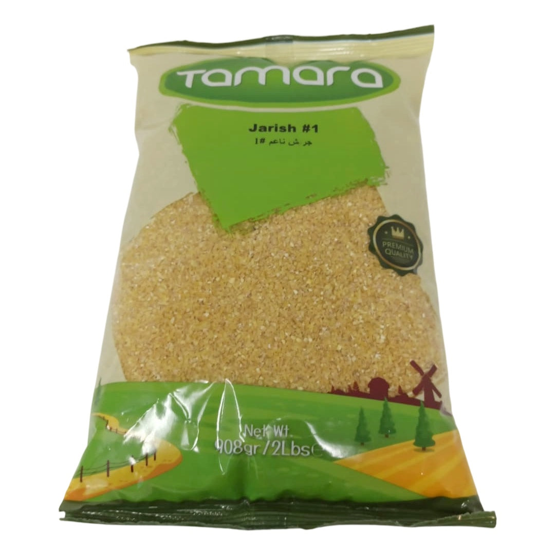 Tamara Jarish #1 fine crushed durum wheat in a 2lb bag, perfect for traditional Middle Eastern porridge and soups.