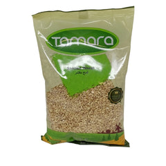 Tamara Shelled Wheat 2lb bag showing hulled durum wheat berries for traditional harees, soups, and healthy grain salads