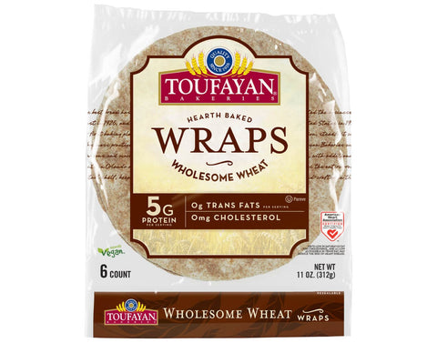 Toufayan Wraps ÃƒÂ¢Ã¢â€šÂ¬Ã¢â‚¬Å“ Wholesome Wheat 6 COUNT | NET WT. 11 OZ. (312g) - SANI-LLC