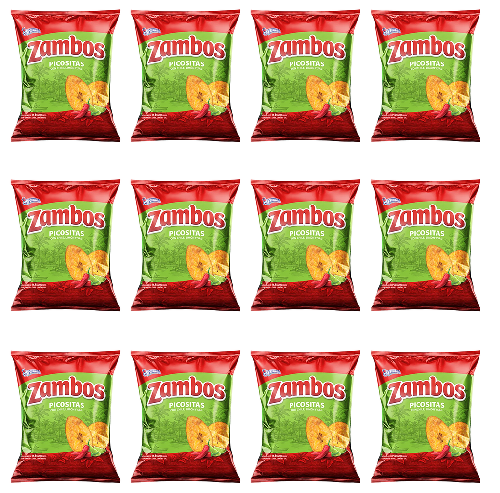 Zambos Plantain Chips Spicy with Chili,Lime and Salt (Tajaditas