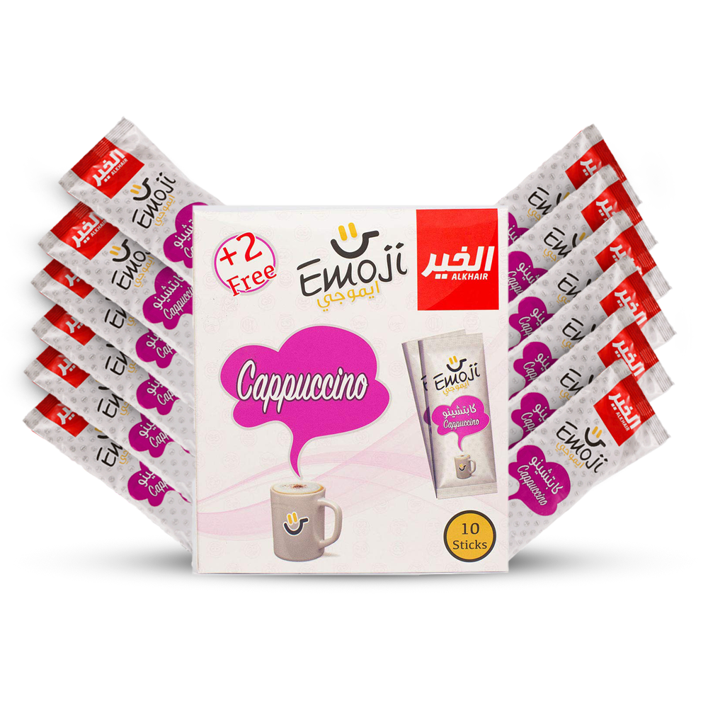 instant Cappuccino mix || instant coffee Cappuccino Mix-Easy to Use, Emoji-Alkhair || Easy to Use, Enjoy Coffee Flavor, packets single serve 12 sachets 25 gm || 300 grams (10.6 oz)