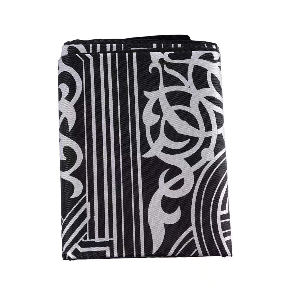 Islamic Muslim Rug Travel Prayer || Mat with compass Pocket Sized Carry Bag Cover 4x5inch || Mat 60x100cm || 123-Ramadan (black)