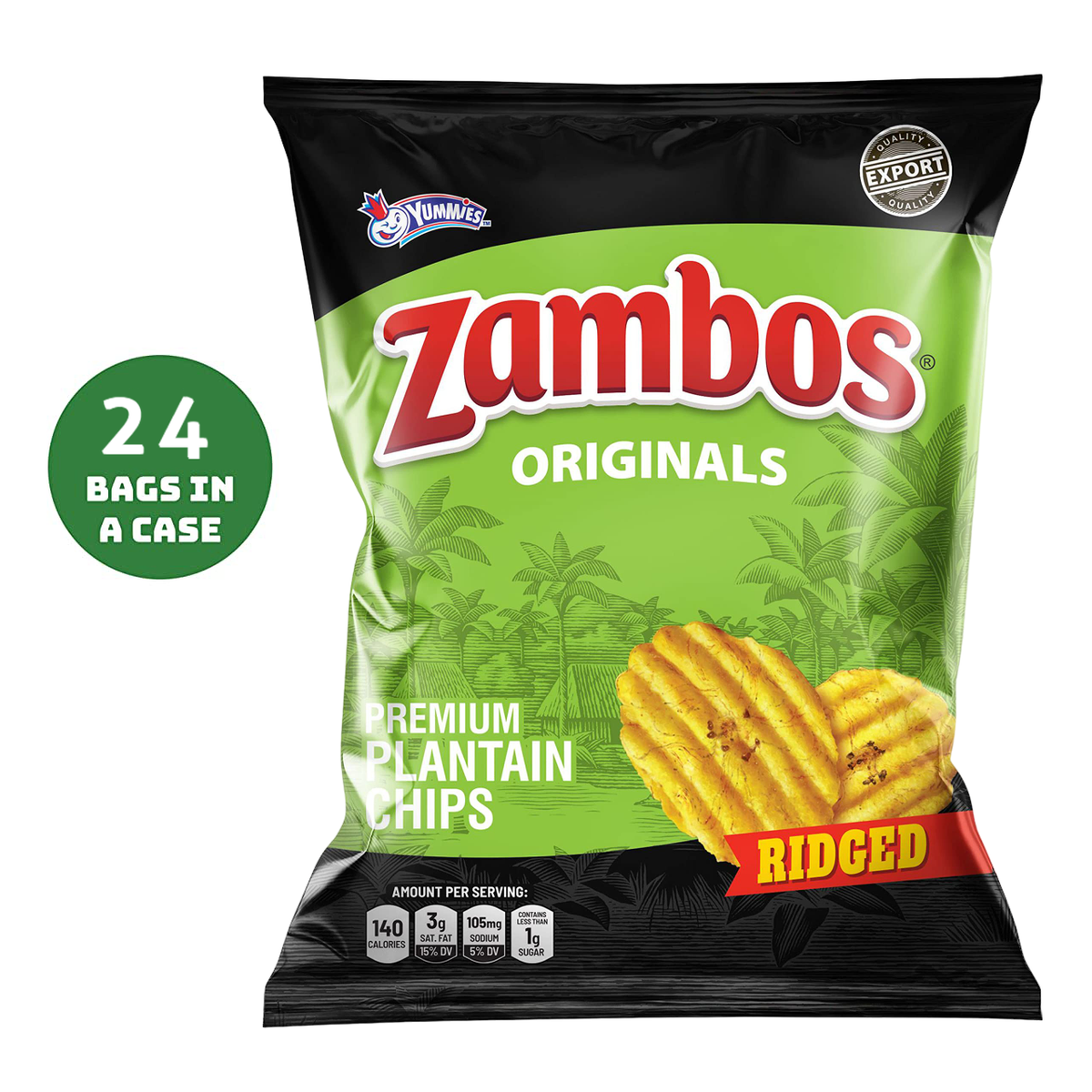 Zambos Ridged Originals Banana Chips Plantain Chips 24 Bags 5.29oz