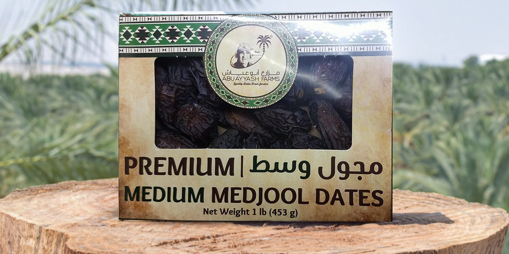 Dates | AbuAyyash Farms | Medium Choice Medjool Dates | 1 pound BOX  | 1LB. (453g) || Hand-Picked, Fresh from Jordan Valley | Vegan, Non-GMO