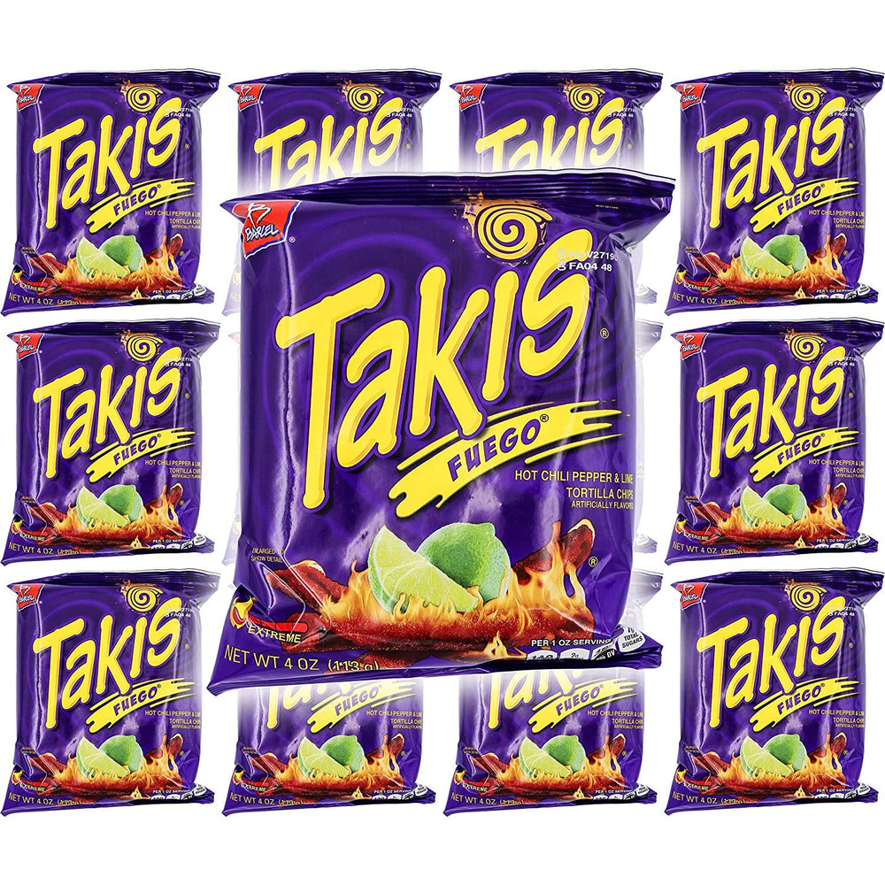 Barcel Takis Fuego Hot Chili Pepper & Lime Tortilla Chips 4 Oz (16 Pack) - 1PaysLess