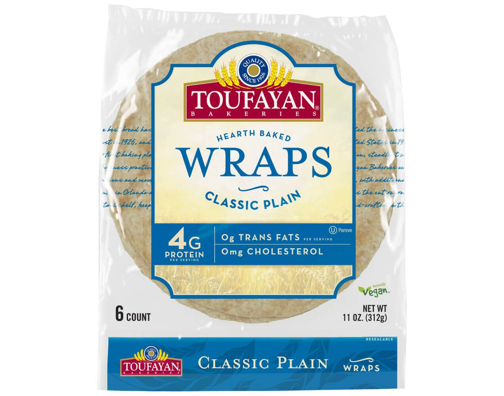 Toufayan Wraps – Classic Plain 6 COUNT | NET WT. 11 OZ. (312g)