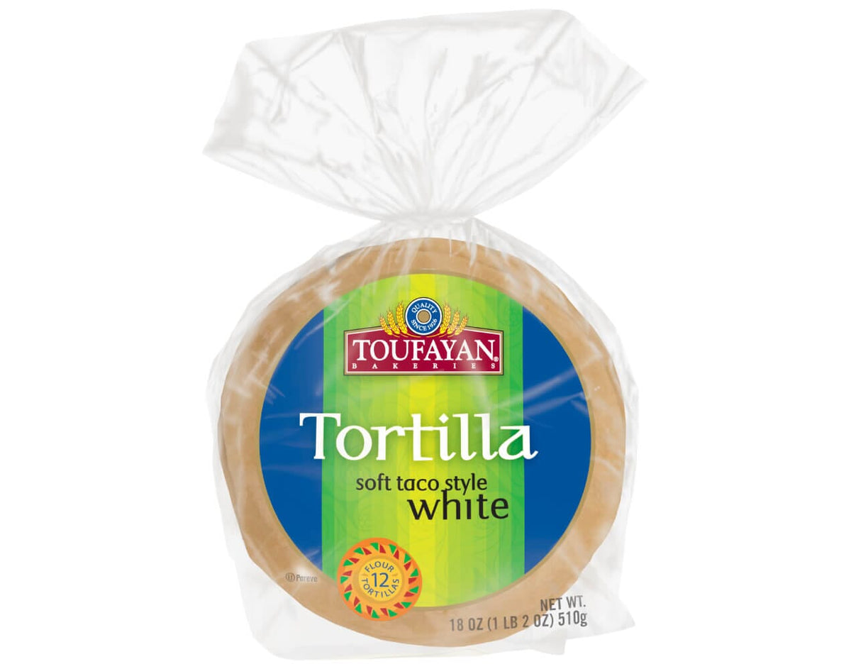 Toufayan Soft Taco Tortilla  – White 12 COUNT | NET WT. 18 OZ. (510g)